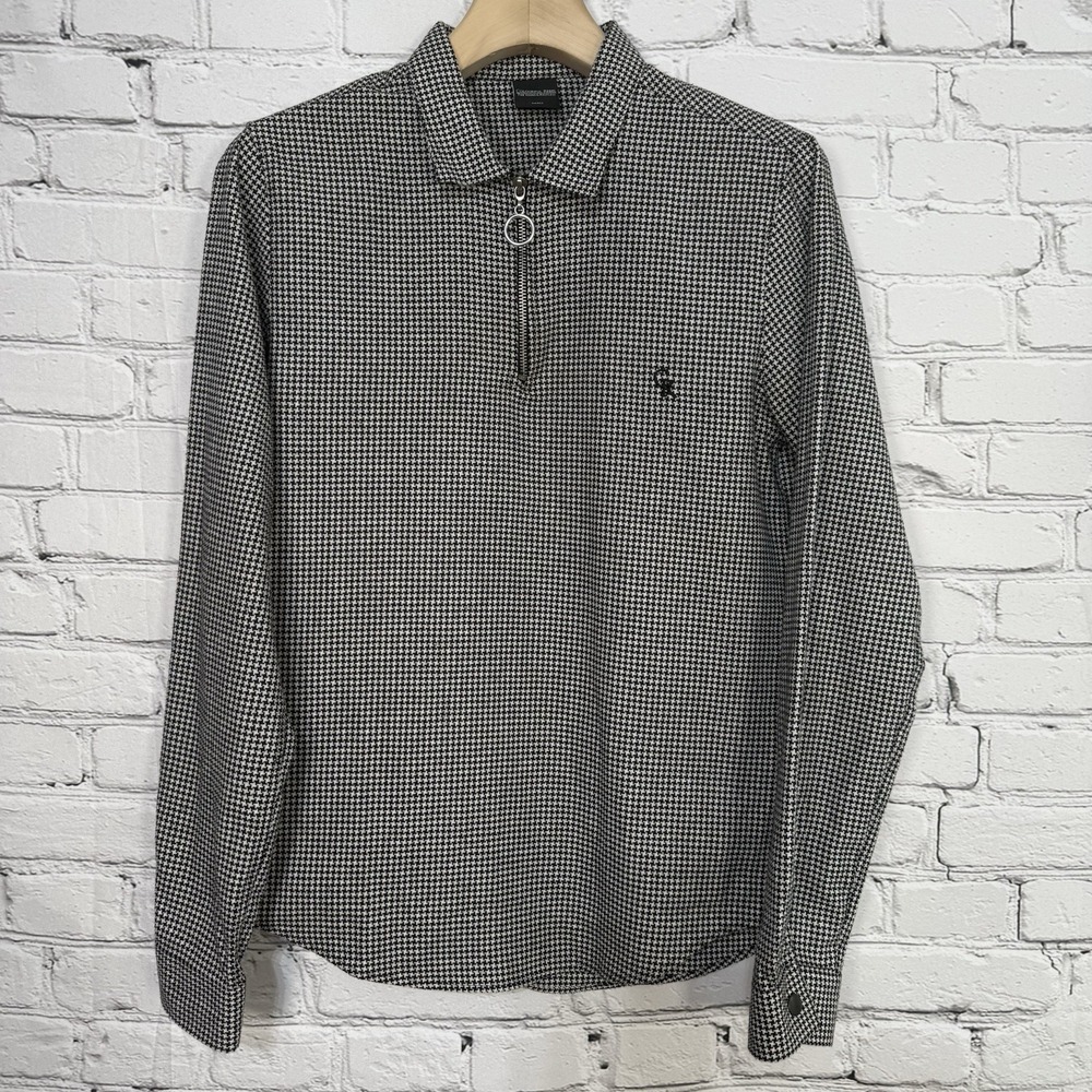 Colourful Rebel‎ Houndstooth 1/4 Zip Top Size S The Young & Restless Snap Cuff